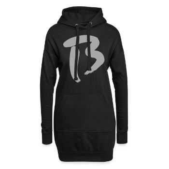 B - Lettre initiale - Sweat-shirt à capuche long Femme - noir - Devant