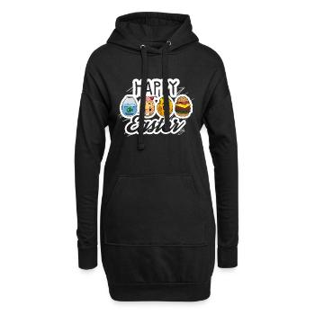 Osterei Lustig Ostern - Hoodie-Kleid - Schwarz - Vorne