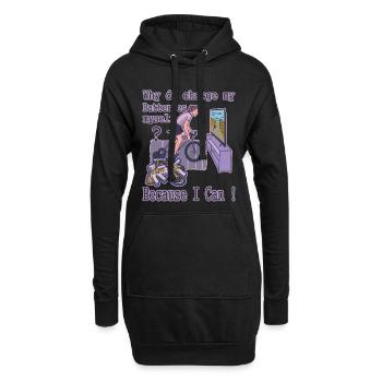 Warum ich meine Akkus selber lade ? - Hoodie-Kleid - Schwarz - Vorne
