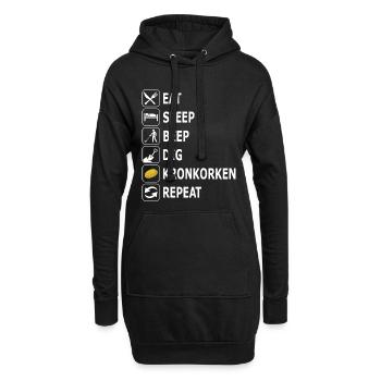 sondeln, Sondengänger, Kronkorken, Metallsuche - Hoodie-Kleid - Schwarz - Vorne