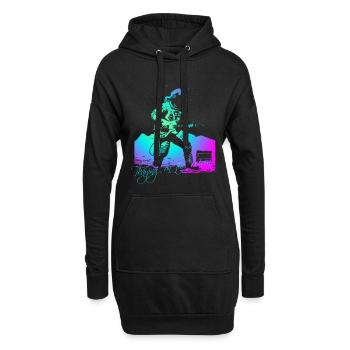 Playing On The Moon - Hoodie-Kleid - Schwarz - Vorne