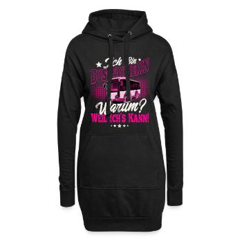 Busfahrerin - Hoodie-Kleid - Schwarz - Vorne