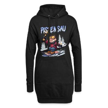 PistenSau Snowboard Feier Apre-ski Apreski Party - Hoodie-Kleid - Schwarz - Vorne