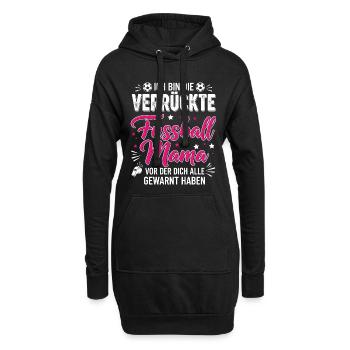 Ich bin die verrückte Fussball Mama - Hoodie-Kleid - Schwarz - Vorne