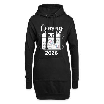 Cadeau drôle de baby shower de juillet 2026 - Sweat-shirt à capuche long Femme - noir - Devant