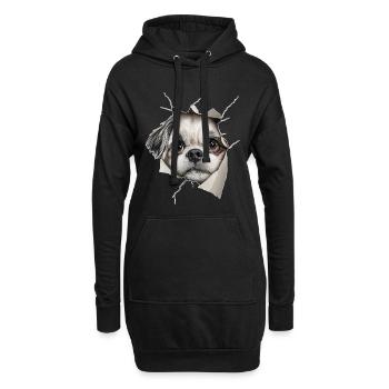 Shih Tzu - Hoodie-Kleid - Schwarz - Vorne