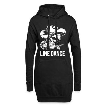 Skelett mit Cowboyhut und Rose - Hoodie-Kleid - Schwarz - Vorne