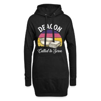 Diacre religieux de l’Église appelé à servir - Sweat-shirt à capuche long Femme - noir - Devant