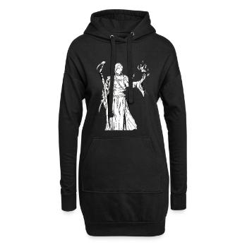Sorcier de la fantaisie - Sweat-shirt à capuche long Femme - noir - Devant