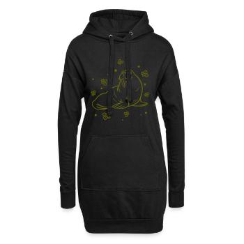 Seelöwe - Seekuh - Zoo - Hoodie-Kleid - Schwarz - Vorne