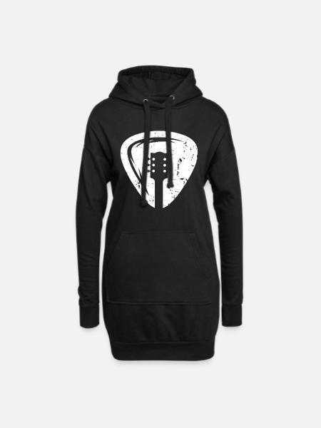 Gitarre Musik Instrument Plektrum - Hoodie-Kleid - Schwarz