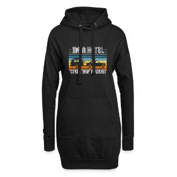 Wohnwagen Hotel Camping - Hoodie-Kleid - Schwarz - Vorne