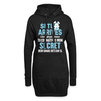 Tu Connaîtras Mon Secret Je Vais Être Grand Frère - Sweat-shirt à capuche long Femme - noir - Devant