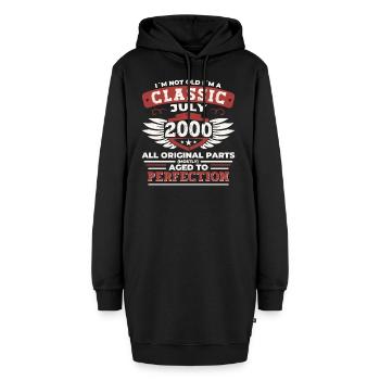 22ème Anniversaire Vintage 2000 Juillet Cadeaux Hommes - Sweat-shirt à capuche long Femme - noir - Devant