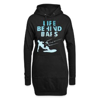Kitesurfen Kitesurfen Kiteboarding Kiteboarder - Hoodie-Kleid - Schwarz - Vorne