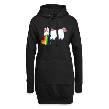 Einhorn Unicorn - Hoodie-Kleid - Schwarz - Vorne