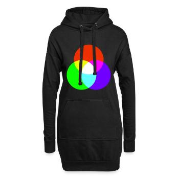 Mélange de couleurs additif - Sweat-shirt à capuche long Femme - noir - Devant