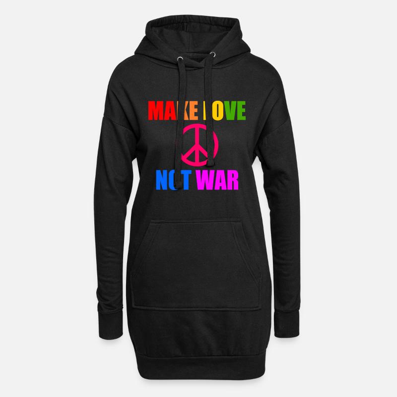 Make love not war - Sweat-shirt à capuche long Femme - noir