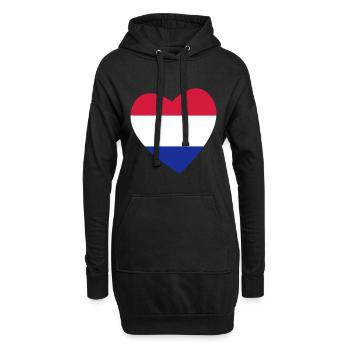 Herz Niederlande - Hoodie-Kleid - Schwarz - Vorne