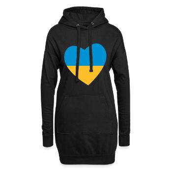 Herz Ukraine - Hoodie-Kleid - Schwarz - Vorne