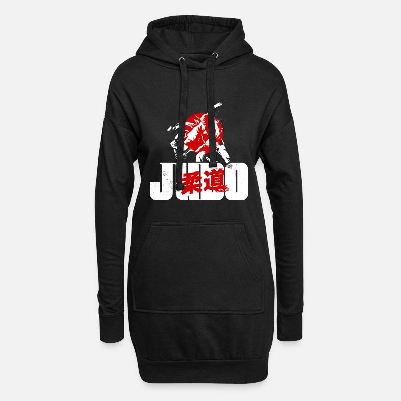 Judo - Hoodie-Kleid - Schwarz