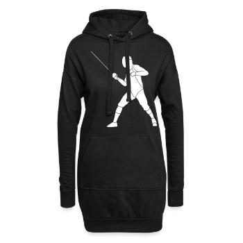 Playing Fencing - Hoodie-Kleid - Schwarz - Vorne