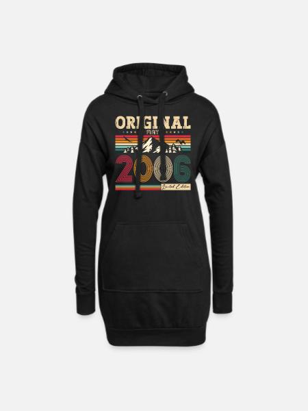 Original 2006 Jahrgang 2006 18. Geburtstag 2006 - Hoodie-Kleid - Schwarz