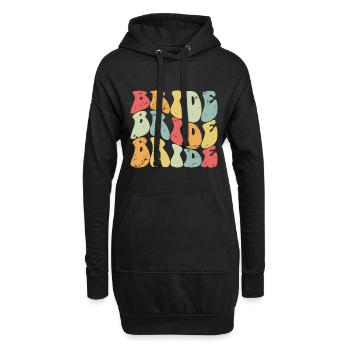 Rétro mariée assortie couple fiançailles mariage - Sweat-shirt à capuche long Femme - noir - Devant