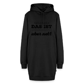 wie nett von dir - Hoodie-Kleid - Schwarz - Vorne - AI Model Female 172 light (172cm)