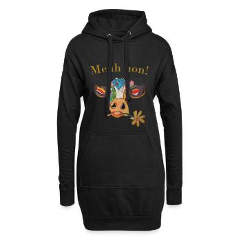 vache Meuh non! - Sweat-shirt à capuche long Femme - noir - Devant