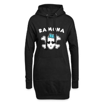 Piratin Ramona Design für Mädchen und Frauen - Hoodie-Kleid - Schwarz - Vorne