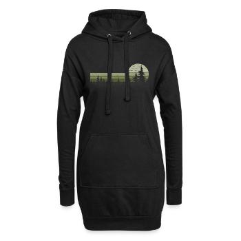 Wald Natur Bäume Outdoor Naturliebhaber Wildnis - Hoodie-Kleid - Schwarz - Vorne