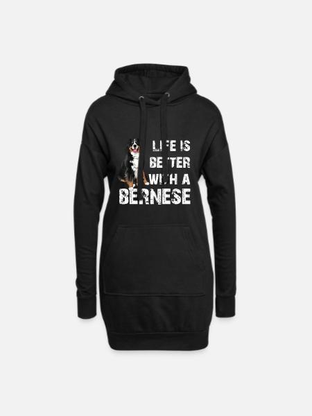 Cane da montagna bernese - Hoodie-kjole - sort