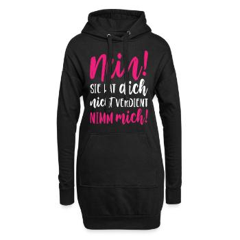 Nein Sie hat dich nicht verdient Nimm mich - Hoodie-Kleid - Schwarz - Vorne