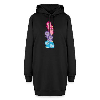 androgyn Flag Pride LGBTQ süße Pinguin - Hoodie-Kleid - Schwarz - Vorne - AI Model Female 172 light (172cm)