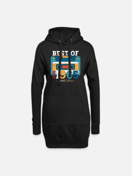 Cassette June 1965 Vintage 1965 Birthday 1965 - Hoodie Dress - black