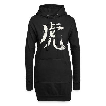 Tiger (Chinesisches Schriftzeichen) - Tierkreis - Hoodie-Kleid - Schwarz - Vorne