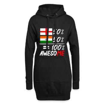 Half English Half Indian - Sweat-shirt à capuche long Femme - noir - Devant