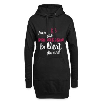 Eine Prinzessin ballert Spruch Lustig Frech Krone - Hoodie-Kleid - Schwarz - Vorne