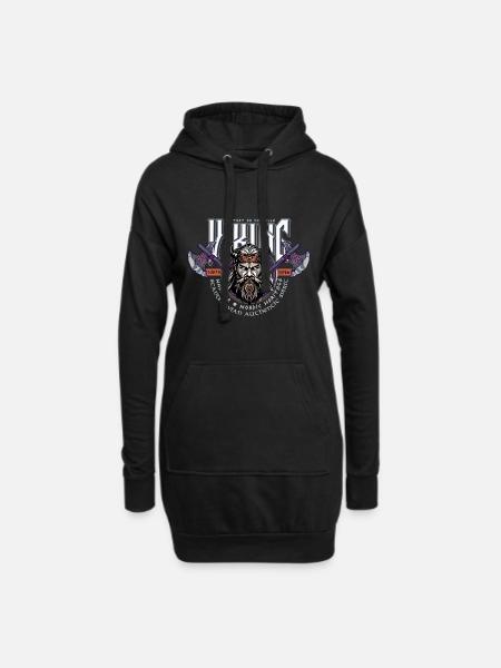 VIKING, VICTORY OR VALHALLA! - Hoodie Dress - black