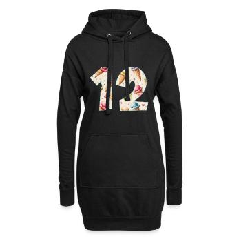GLACE NUMÉRO 12 ANS CRÈME GLACÉE 12E ANNIVERSAIRE - Sweat-shirt à capuche long Femme - noir - Devant