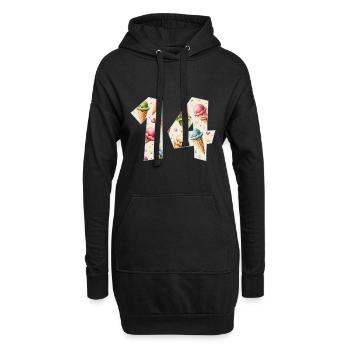 EISCREME NUMMER 14 JAHRE EIS 14. GEBURTSTAG - Hoodie-Kleid - Schwarz - Vorne