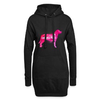 Liebende Labrador Mama - Hoodie-Kleid - Schwarz - Vorne