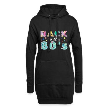 Back To The 80s Retro Karneval 80er Mottoparty - Hoodie-Kleid - Schwarz - Vorne