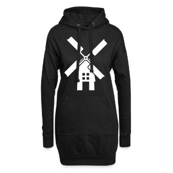 Moulin à vent Ivon Silhouette - Sweat-shirt à capuche long Femme - noir - Devant