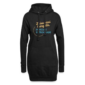 Laisse-moi tranquille, mercure rétrograde humour - Sweat-shirt à capuche long Femme - noir - Devant