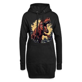 Dinosaurier Dino Fossil Carnivor Herbivor T-Rex - Hoodie-Kleid - Schwarz - Vorne
