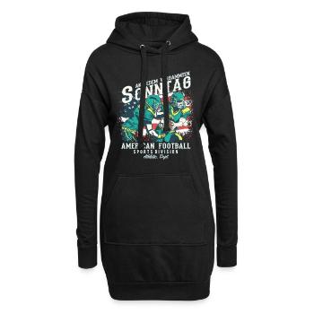 An jedem verdammten Sonntag | American Football - Hoodie-Kleid - Schwarz - Vorne