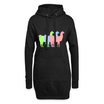 Lama alpaga - Sweat-shirt à capuche long Femme - noir - Devant