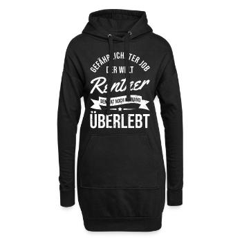 Travail le plus dangereux du monde - retraités - Sweat-shirt à capuche long Femme - noir - Devant